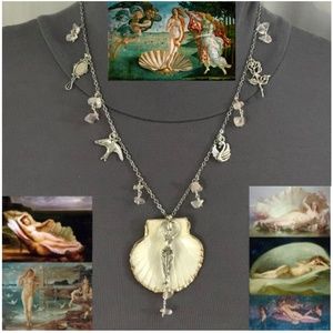 “Birth of Venus” Aphrodite Greek Roman Mythology Goddess Handmade Necklace Rose